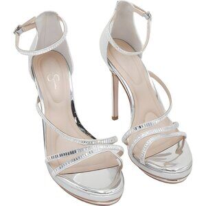 Jessica Simpson Embla Ankle-Strap Heels Silver - Women's US 10M